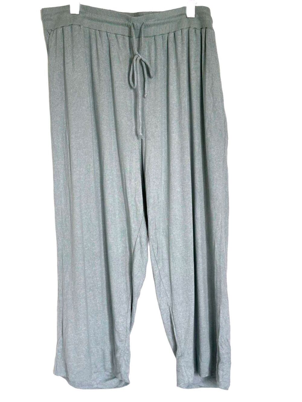By Anthropologie Women Soft Seafoam Sage Wide Leg Lounge Pants Drawstring - 2X
